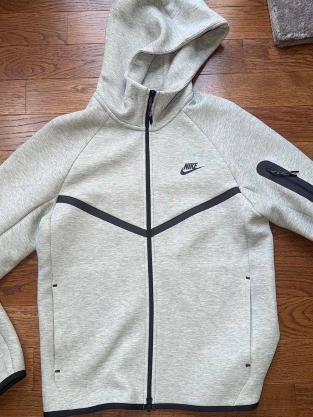 Nike Tech Gray Hooded Performance Full-Zip Jacket